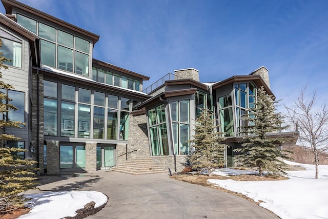 2908 W Deer Pointe Dr, Heber City, UT 84032 - exterior space featuring a chimney