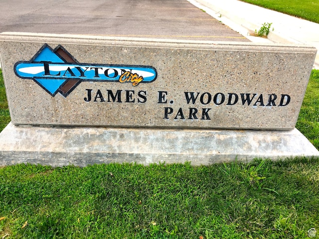 view of community sign