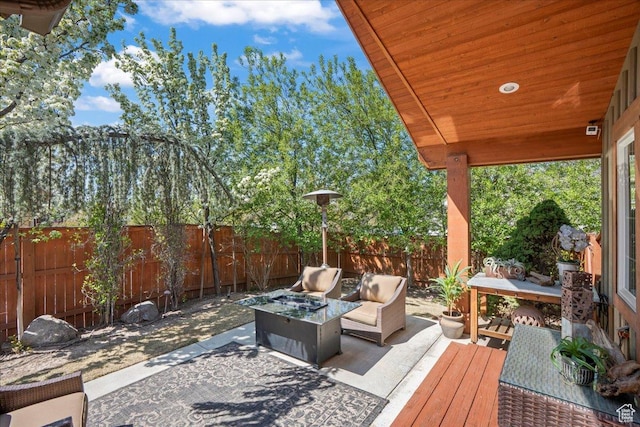 3594 E 3800 S, Salt Lake City, UT 84109 - deck featuring an outdoor living space, a patio, and fence private yard