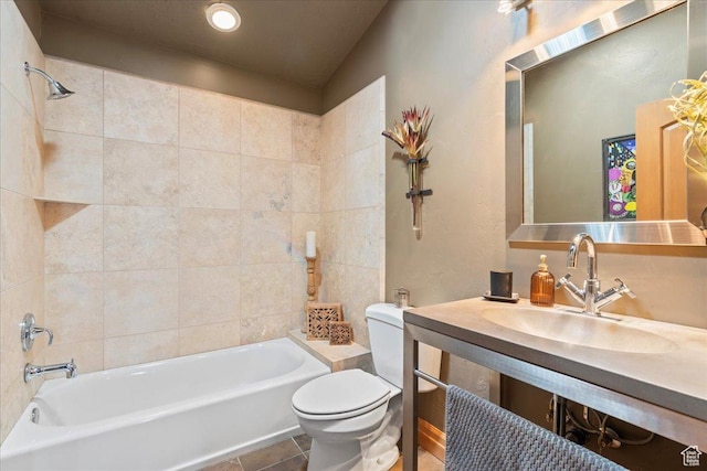 3594 E 3800 S, Salt Lake City, UT 84109 - bathroom with washtub / shower combination, toilet, and vanity