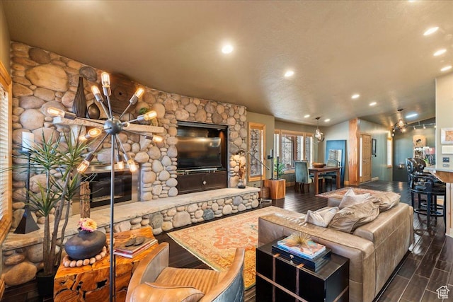 3594 E 3800 S, Salt Lake City, UT 84109 - living area with wood finished floors and recessed lighting