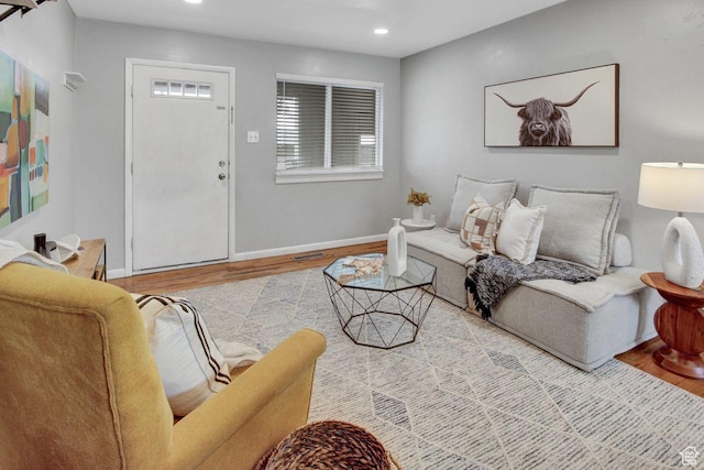 650 N 300 W Unit 202, Salt Lake City, UT 84103 - living area with baseboards, visible vents, wood finished floors, and recessed lighting