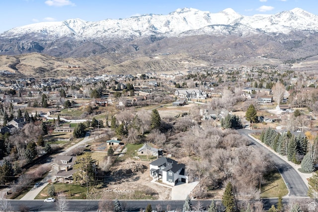 property view of mountains featuring a residential view