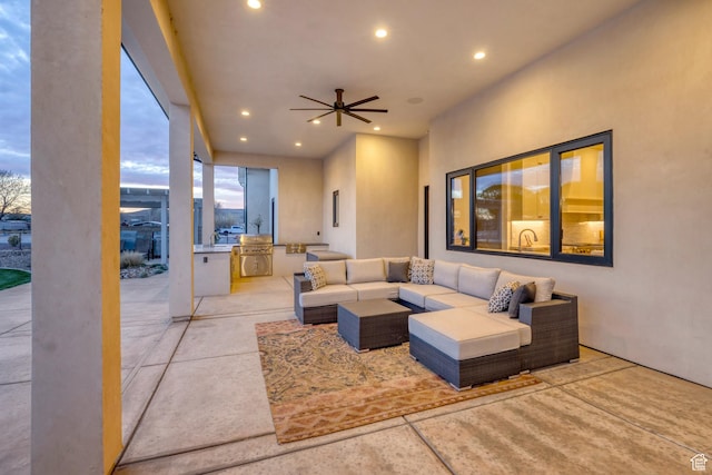 775 W 1300 S, Hurricane, UT 84737 - view of patio / terrace with an outdoor kitchen, outdoor lounge area, and ceiling fan
