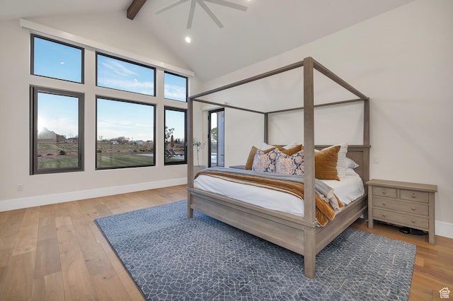 775 W 1300 S, Hurricane, UT 84737 - bedroom with beam ceiling, light wood-style floors, high vaulted ceiling, baseboards, and recessed lighting