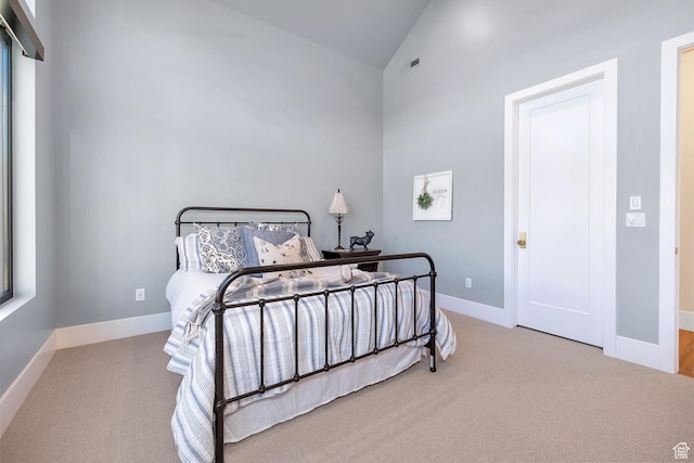 775 W 1300 S, Hurricane, UT 84737 - bedroom with carpet flooring, baseboards, and high vaulted ceiling