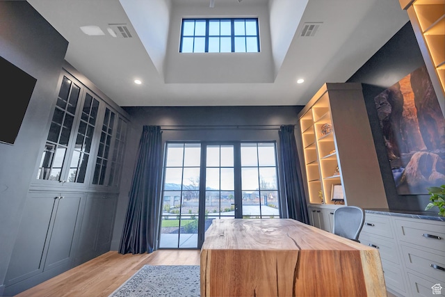 775 W 1300 S, Hurricane, UT 84737 - home office with light wood-style flooring, recessed lighting, and a towering ceiling