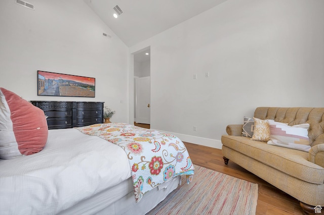 775 W 1300 S, Hurricane, UT 84737 - bedroom with wood finished floors, baseboards, and high vaulted ceiling