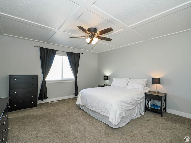2291 E Ox Yoke Dr N, Eagle Mountain, UT 84005 - bedroom with carpet flooring, coffered ceiling, and baseboards