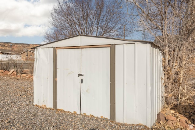 view of shed