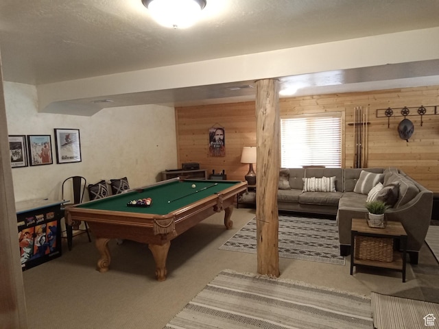 2204 S Timber Lakes Dr S Unit 945, Heber City, UT 84032 - game room featuring billiards, wooden walls, and carpet flooring