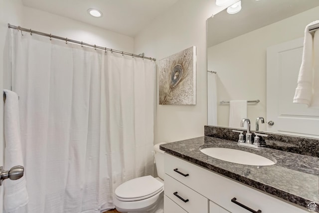 2022 E 970 N, Spanish Fork, UT 84660 - full bathroom with toilet, vanity, recessed lighting, and a shower with curtain