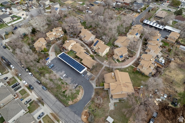 aerial view with a residential view