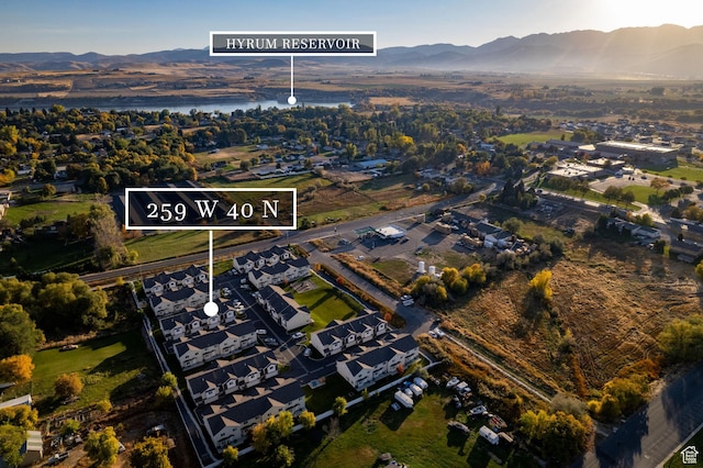 259 W 40 N, Hyrum, UT 84319 - aerial view of property and surrounding area featuring a mountain backdrop
