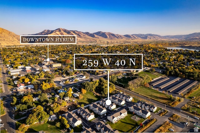 259 W 40 N, Hyrum, UT 84319 - view of property location with property parcel outlined and a water and mountain view
