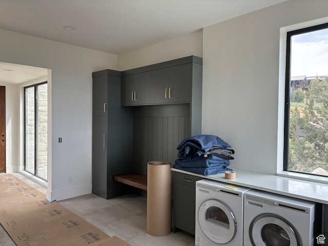 2220 E Flat Top Mountain Dr, Heber City, UT 84032 - laundry area featuring cabinet space and washing machine and dryer