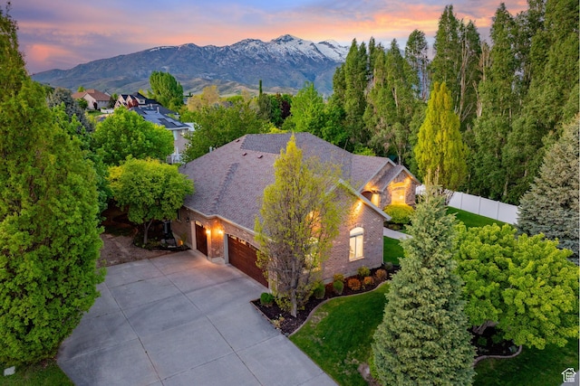 6208 W Bull River Rd, Highland, UT 84003 - aerial view at dusk of a mountain view