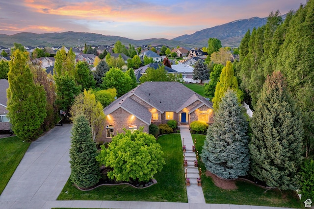 6208 W Bull River Rd, Highland, UT 84003 - aerial view at dusk of a mountain view