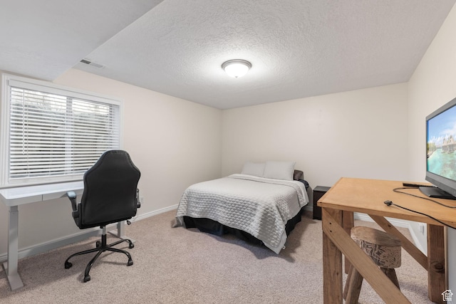 6208 W Bull River Rd, Highland, UT 84003 - bedroom with carpet flooring, baseboards, a desk, and a textured ceiling