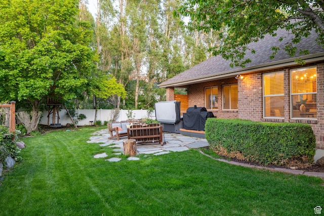 6208 W Bull River Rd, Highland, UT 84003 - view of yard featuring outdoor lounge area and a patio