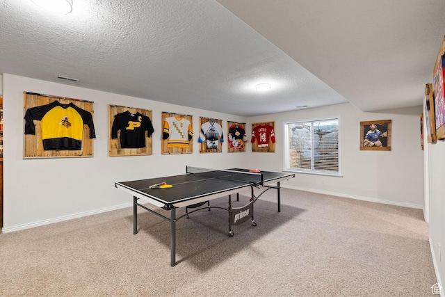 6208 W Bull River Rd, Highland, UT 84003 - recreation room with carpet floors, a textured ceiling, and baseboards