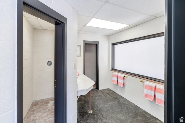 881 S 635 W, Orem, UT 84058 - bathroom featuring concrete block wall and a drop ceiling
