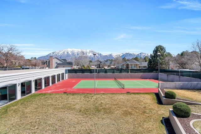 881 S 635 W, Orem, UT 84058 - view of tennis court featuring fence, a yard, and a mountain view