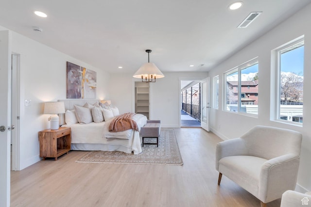 881 S 635 W, Orem, UT 84058 - bedroom with access to outside, visible vents, recessed lighting, and light wood-type flooring