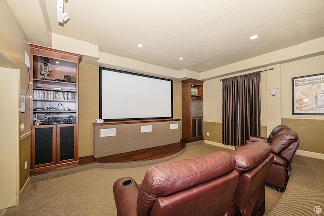 1886 S 830 W Unit D, Syracuse, UT 84075 - carpeted home theater room featuring baseboards, a textured ceiling, and recessed lighting