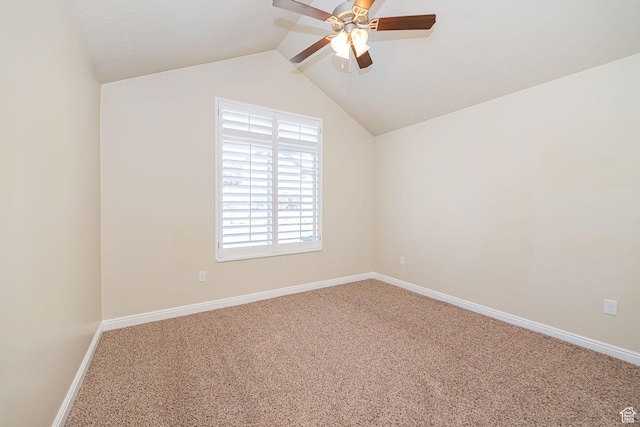 1886 S 830 W Unit D, Syracuse, UT 84075 - carpeted empty room with baseboards, vaulted ceiling, and ceiling fan