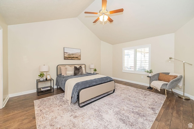 1886 S 830 W Unit D, Syracuse, UT 84075 - bedroom featuring hardwood / wood-style floors, lofted ceiling, ceiling fan, and baseboards
