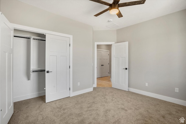 2833 N 3475 W, Plain City, UT 84404 - unfurnished bedroom featuring carpet floors, baseboards, a closet, and a ceiling fan