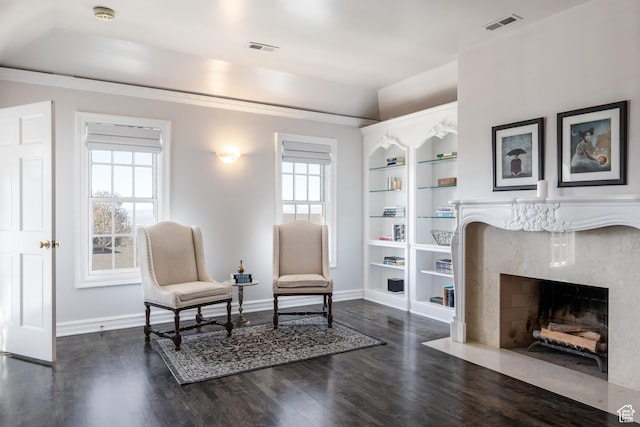 67 E Dorchester Dr, Salt Lake City, UT 84103 - living area featuring plenty of natural light, visible vents, and dark wood-style flooring