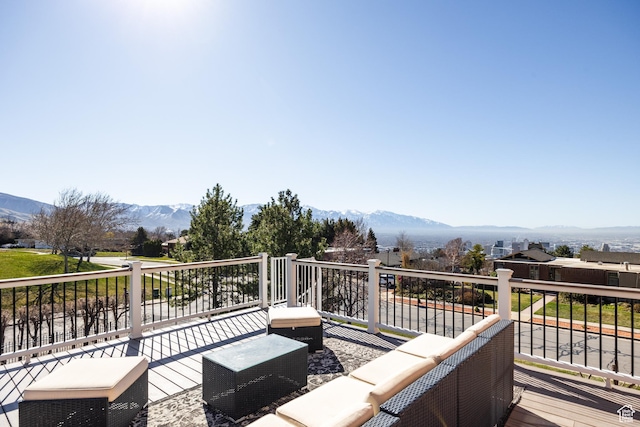 67 E Dorchester Dr, Salt Lake City, UT 84103 - wooden terrace with a mountain view