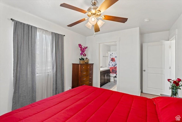 379 S Utah Dr, Grantsville, UT 84029 - bedroom featuring ensuite bathroom and ceiling fan