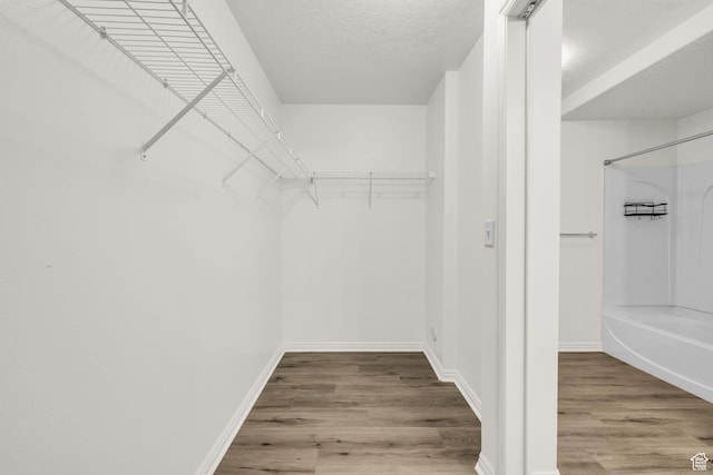 spacious closet with wood finished floors