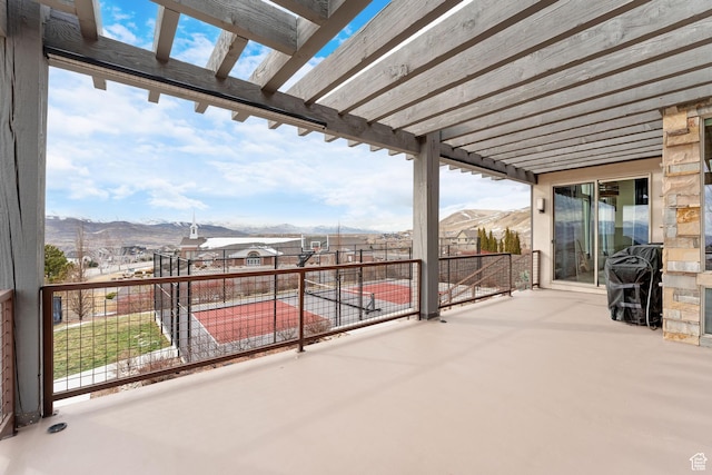 4601 N Toscana Hills Dr, Lehi, UT 84043 - view of patio / terrace featuring a pergola and a mountain view