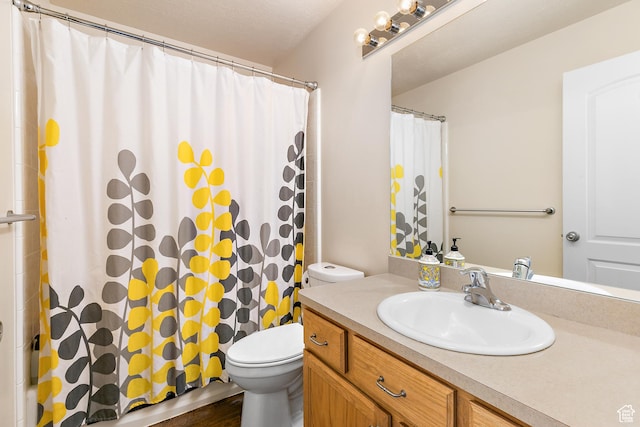 6874 S Hoyle Cir, West Jordan, UT 84081 - bathroom with curtained shower, toilet, and vanity
