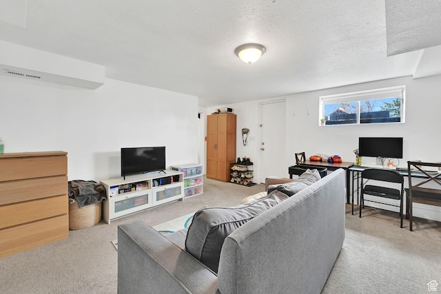 150 E 200 S, Providence, UT 84332 - carpeted living room featuring visible vents and a textured ceiling