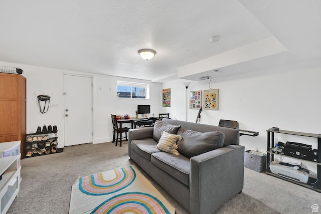 150 E 200 S, Providence, UT 84332 - living area with carpet flooring and a textured ceiling