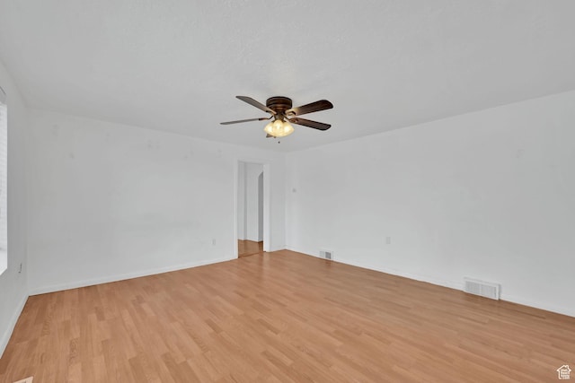 150 E 200 S, Providence, UT 84332 - unfurnished room with light wood-style floors, ceiling fan, baseboards, and visible vents