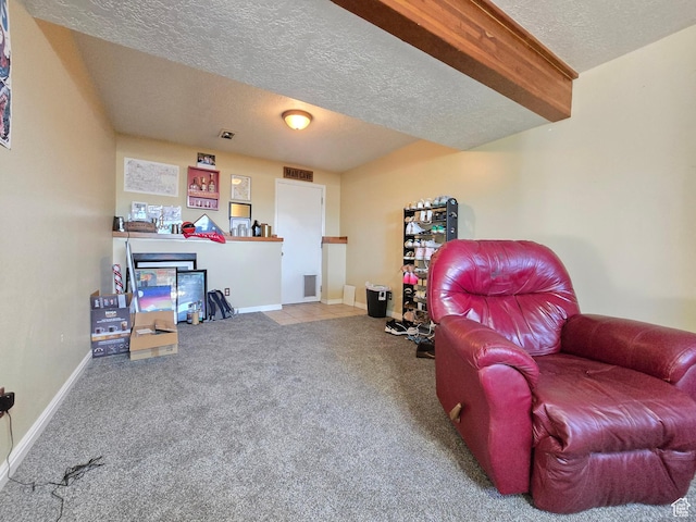 243 Downs Cir, Ogden, UT 84404 - living area with carpet flooring, a textured ceiling, and visible vents