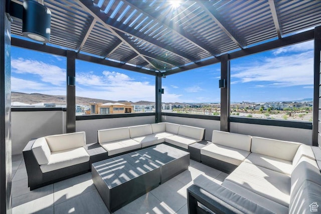 875 W Akoya Pearl St S Unit 101-B, St George, UT 84790 - view of patio with an outdoor hangout area and a pergola