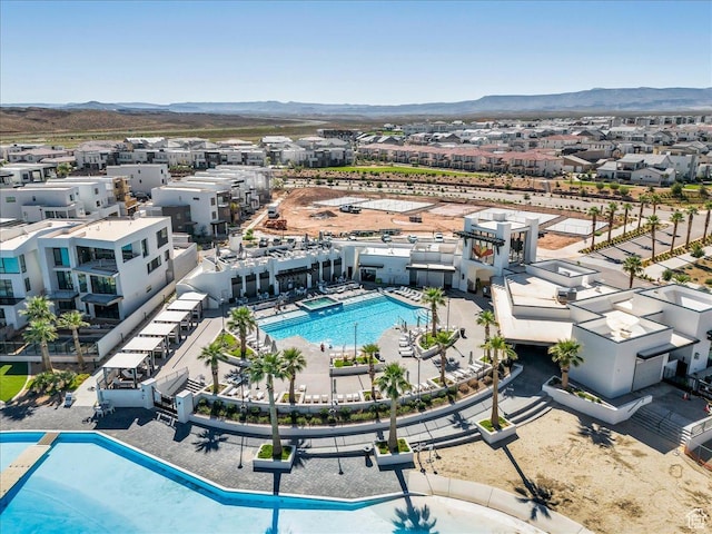 875 W Akoya Pearl St S Unit 101-B, St George, UT 84790 - aerial view of a pool and a mountain backdrop