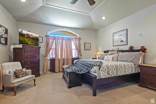 3173 N 1050 W, Pleasant View, UT 84414 - bedroom with ceiling fan, recessed lighting, and light carpet
