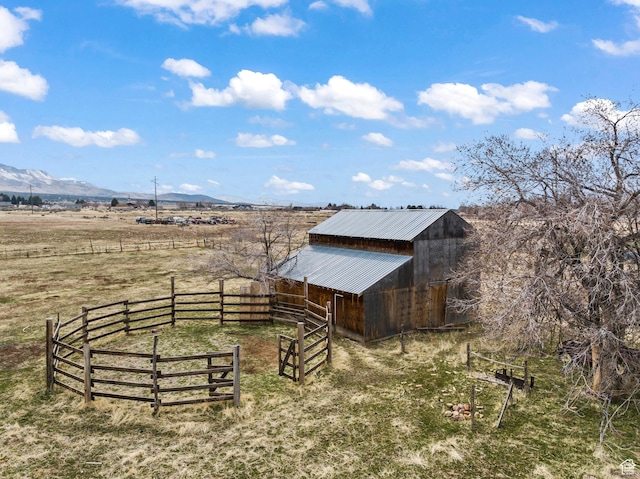 430 E Canyon Rd, Fillmore, UT 84631 - view of yard featuring an exterior structure, an outdoor structure, a mountain view, and a rural view