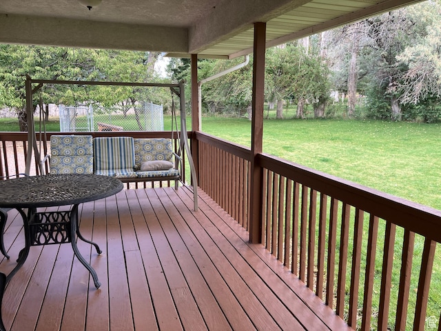430 E Canyon Rd, Fillmore, UT 84631 - wooden deck featuring a fenced backyard and a yard