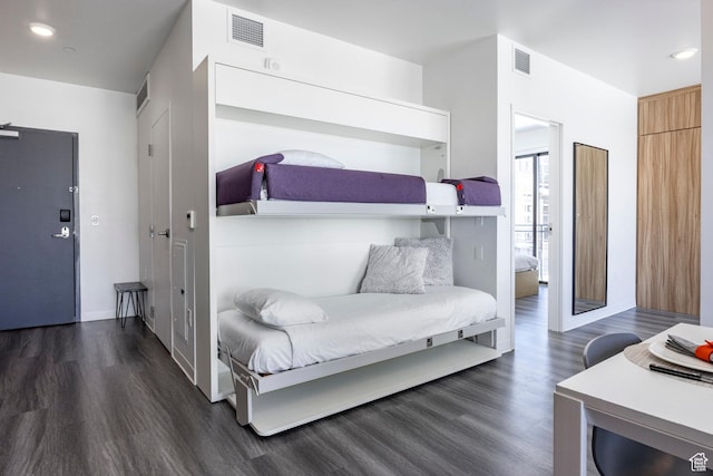 2670 W Canyons Resort Dr Unit 437, Park City, UT 84098 - bedroom with recessed lighting, dark wood-style floors, and visible vents