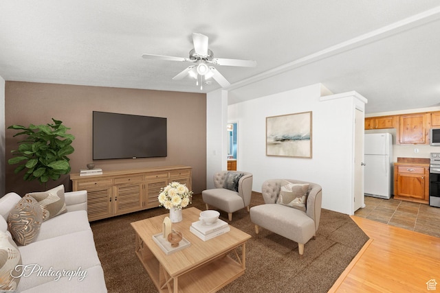 180 N 1100 E Unit 165, Washington, UT 84780 - living room with ceiling fan and light wood-type flooring