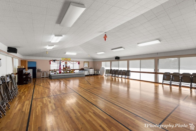 180 N 1100 E Unit 165, Washington, UT 84780 - misc room with vaulted ceiling and hardwood / wood-style flooring